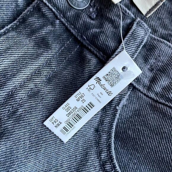 MADEWELL 🆕 NWT Rigid Denim High-Waist Gray Straight Mini Skirt Size 25 - Picture 6 of 8